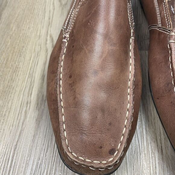 Geox Respira Shoes Mens Size 44 Brown Leather Slip On Moc Toe Loafers Comfort main image 6